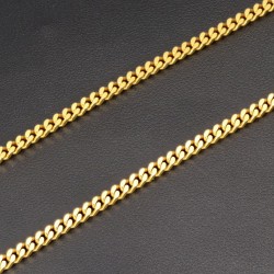 Funkelnde Panzerkette aus massivem Gold (8K, 333 Gold) in ca. 2,5 mm, 60 cm (ca. 11,4g)