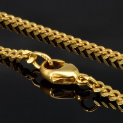 Funkelnde Panzerkette aus massivem Gold (8K, 333 Gold) in ca. 2,5 mm, 60 cm (ca. 11,4g)