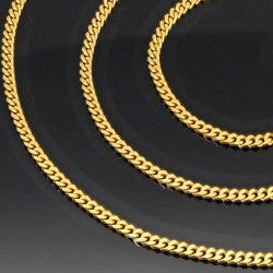 Funkelnde Panzerkette aus massivem Gold (8K, 333 Gold) in ca. 2,5 mm, 60 cm (ca. 11,4g)