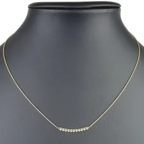 Feines Damencollier aus 585er (14k) Gelbgold mit einem von Zirkoniasteinen besetzten Anhänger in graziösem Design (Länge ca. 45 cm)