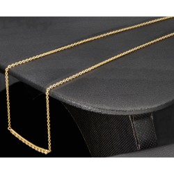 Feines Damencollier aus 585er (14k) Gelbgold mit einem von Zirkoniasteinen besetzten Anhänger in graziösem Design  (Länge ca. 45 cm)