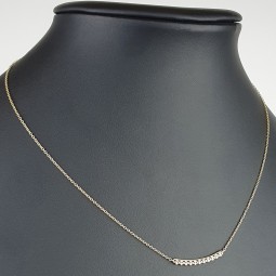 Feines Damencollier aus 585er (14k) Gelbgold mit einem von Zirkoniasteinen besetzten Anhänger in graziösem Design  (Länge ca. 45 cm)