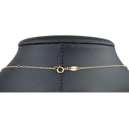 Feines Damencollier aus 585er (14k) Gelbgold mit einem von Zirkoniasteinen besetzten Anhänger in graziösem Design  (Länge ca. 45 cm)