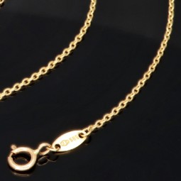 Feines Damencollier aus 585er (14k) Gelbgold mit einem von Zirkoniasteinen besetzten Anhänger in graziösem Design  (Länge ca. 45 cm)