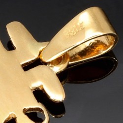 Precolombino - Präkolumbianisches Motiv aus der Tolima Kultur als 18k-Goldanhänger mit einem leuchtend tannengrünen Smaragd (ca. 0,38ct.) - in aufwendiger Handarbeit hergestellt