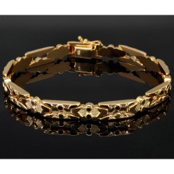 Goldarmband aus edlem 585 / 14k Gelbgold mit außergewöhnlichem Design in ca. 20 cm Länge und einer Breite von ca. 7mm (ca. 13,5g)
