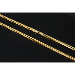 Glänzende Panzerkette aus edlem 585 /14k Gold  (ca. 4 mm breit und 51 cm lang)