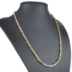Exquisite Ankerkette aus hochwertigem 585 / 14K Tricolor Gold (Gelbgold, Weißgold und Roségold) für Herren und Damen (ca. 60cm Länge)