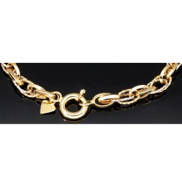 Bicolor Armband aus funkelnden 585 14K Gold in außergewöhnlichem Design in ca. 20,5 cm Länge