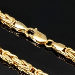 Bling-Bling Königskette mit Zirkoniabesatz aus 14K 585er Gold (Gelbgold) - ca. 65cm, 4,5 mm, 28g