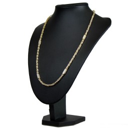 Bling-Bling Königskette mit Zirkoniabesatz aus 14K 585er Gold (Gelbgold) - ca. 65cm, 4,5 mm, 28g