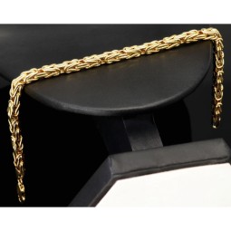 Edles Königsarmband aus hochwertigem Gold (14K 585 Gelbgold), ca. 4mm breit 22cm lang