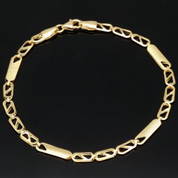 Gold-Armband aus edlem 585er 14k Gelbgold , 3,5mm breit, 19,5cm lang