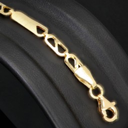 Gold-Armband aus edlem 585er 14k Gelbgold , 3,5mm breit, 19,5cm lang
