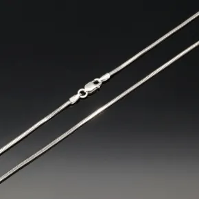 Glänzende Schlangenkette aus 585 14k Gold (Weißgold) in 55cm ca. 5,3g
