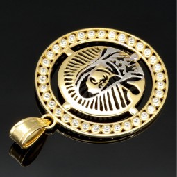 Heilige Maria - Hochwertig produzierter Anhänger aus Bicolor 585er 14 Karat Gold (Gelbgold und Weißgold)