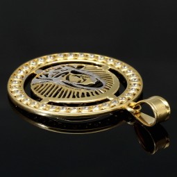Heilige Maria - Hochwertig produzierter Anhänger aus Bicolor 585er 14 Karat Gold (Gelbgold und Weißgold)