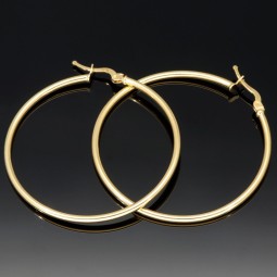 Edle Creolen aus hochwertigem, glänzend poliertem 14K / 585 Gold (Gelbgold)