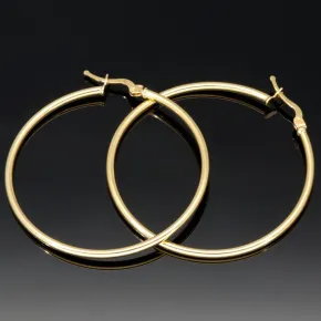 Edle Creolen aus hochwertigem, glänzend poliertem 14K / 585 Gold (Gelbgold)