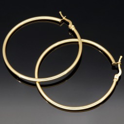 Edle Creolen aus hochwertigem, glänzend poliertem 14K / 585 Gold (Gelbgold)