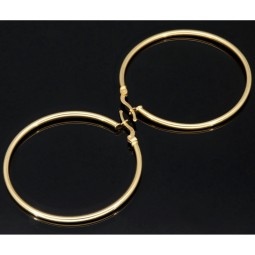 Edle Creolen aus hochwertigem, glänzend poliertem 14K / 585 Gold (Gelbgold)