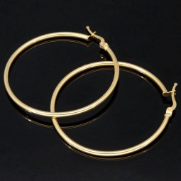 Edle Creolen aus hochwertigem, glänzend poliertem 14K / 585 Gold (Gelbgold)