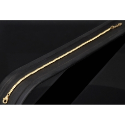 Längenverstellbares Armband, mit vielen kleinen Goldkügelchen bestückt, aus 585 14K Gelbgold in ca. 17,5 - 20 cm Länge