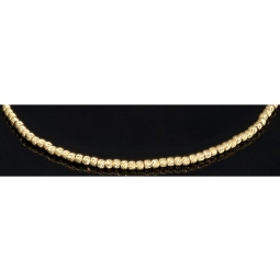 Längenverstellbares Armband, mit vielen kleinen Goldkügelchen bestückt, aus 585 14K Gelbgold in ca. 17,5 - 20 cm Länge
