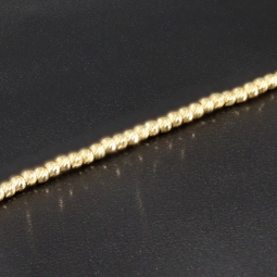 Längenverstellbares Armband, mit vielen kleinen Goldkügelchen bestückt, aus 585 14K Gelbgold in ca. 17,5 - 20 cm Länge