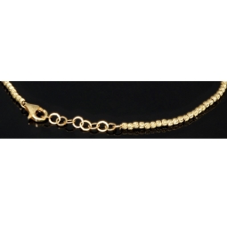 Längenverstellbares Armband, mit vielen kleinen Goldkügelchen bestückt, aus 585 14K Gelbgold in ca. 17,5 - 20 cm Länge