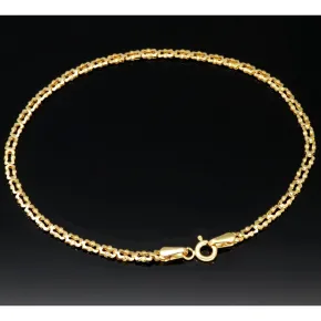 Stilvolles Gold-Armband aus hochwertigem 14K 585 Gelbgold mit feinem Muster in ca. 20cm Länge, 2,3mm Breite