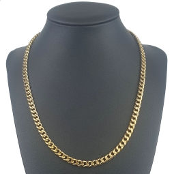 Edle Panzerkette aus glänzendem Gold (8K, 333 Gelbgold) in ca. 5 mm, 47 cm (ca. 14,1g)