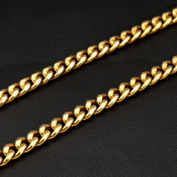 Edle Panzerkette aus glänzendem Gold (8K, 333 Gelbgold) in ca. 5 mm, 47 cm (ca. 14,1g)