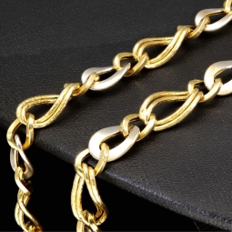 Sehr schöne Goldkette in zeitlosem Design aus 585 / 14K Bicolor Gold (Weißgold und Gelbgold) (ca. 56 cm)