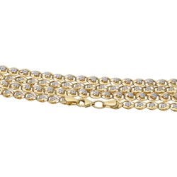 Damen-Designerkette in 585 (14k) Gelb- und Weißgold ca. 55 cm Länge