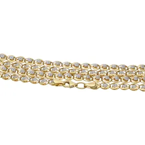 Damen-Designerkette in 585 (14k) Gelb- und Weißgold ca. 55 cm Länge