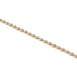 Damen-Designerkette in 585 (14k) Gelb- und Weißgold ca. 55 cm Länge