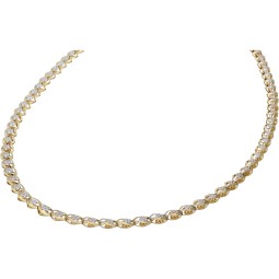 Damen-Designerkette in 585 (14k) Gelb- und Weißgold ca. 55 cm Länge