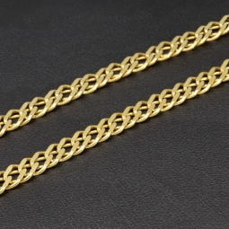 Kurze Zwillings-Panzerkette mit außergewöhnlichen Design aus massivem Gelbgold (8K, 333er Gold) in ca. 5mm, 45cm - mit FBM-Stempel
