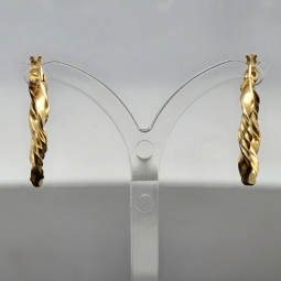Exquisite Creolen mit Twist - Design aus Gold (585er 14K Gelbgold)