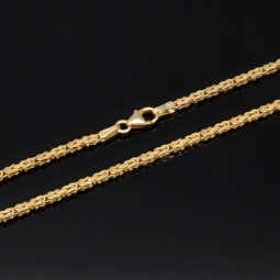 Kurze, hochwertig produzierte Königskette aus edlem 14k / 585 Gold 44cm, 2mm