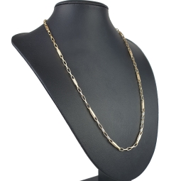 Trendige Ankerkette im Greco-Stil aus edlem Gold (14k 585 Gelbgold)- ca. 60cm lang, 3mm breit
