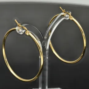 Sehr schöne, große, glänzende polierte Creolen-Ohrschmuck / Ohrringe 585er 14K Gold