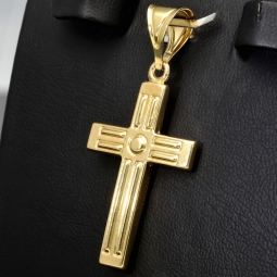 Kreuz Anhänger in zeitlosem Design aus edlem 14 karätigem 585 Gold