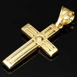 Kreuz Anhänger in zeitlosem Design aus edlem 14 karätigem 585 Gold