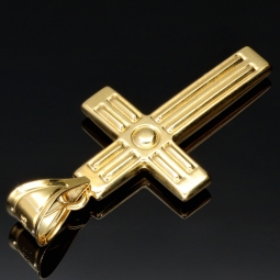 Kreuz Anhänger in zeitlosem Design aus edlem 14 karätigem 585 Gold