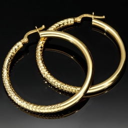 Exklusive Gold-Creolen in zeitlosen Design aus 14K 585er Gelbgold