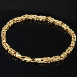 Königsarmband aus 14K 585 Gold (Gelbgold), ca. 4mm breit 22,5 cm lang