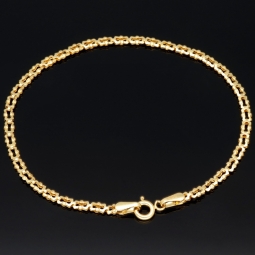 Gold-Armband aus edlem 14K / 585 Gelbgold in stlvollem Design ca. 18cm Länge
