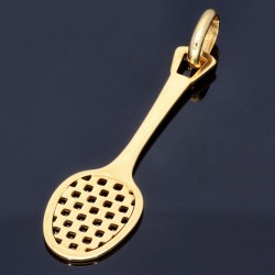 Tennisschläger-Anhänger aus Gelbgold (585er Gold, 14k)